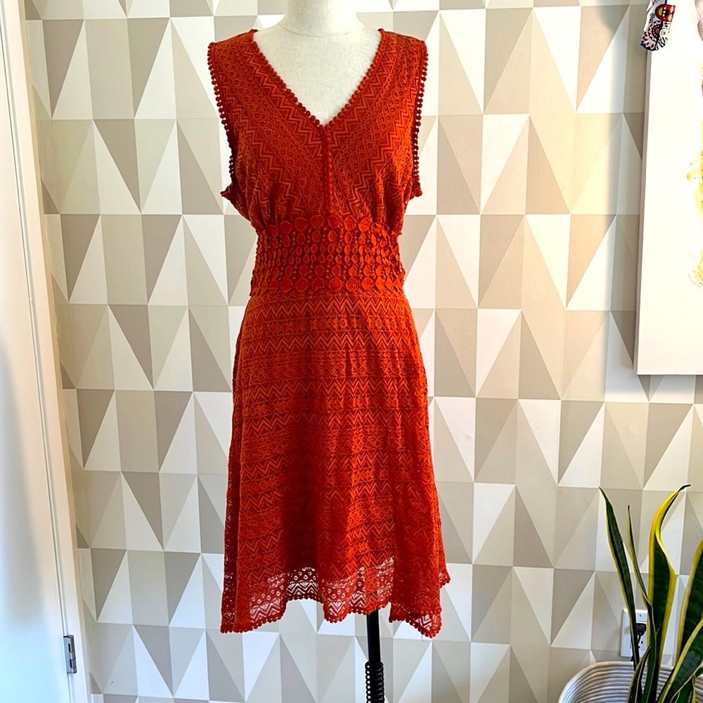 Beautiful lace rust colored dress